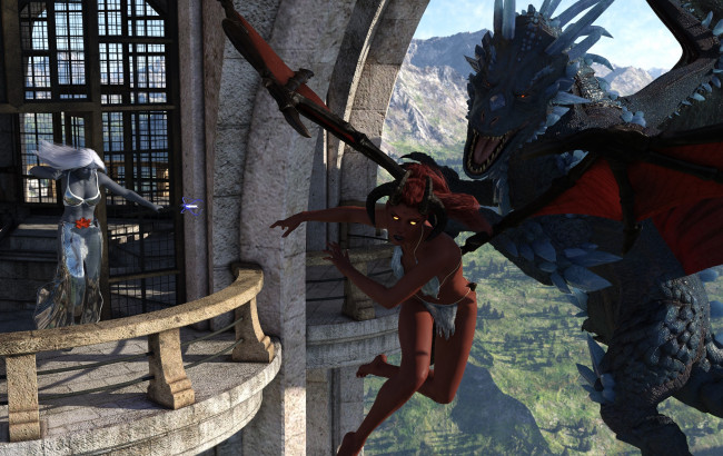 Обои картинки фото 3д графика, существа , creatures, девушка, фон, взгляд