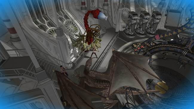 Обои картинки фото 3д графика, фантазия , fantasy, фон, взгляд, девушка