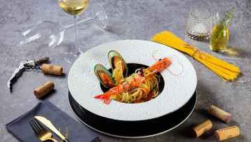 Картинка еда рыбные+блюда +с+морепродуктами креветка мидии