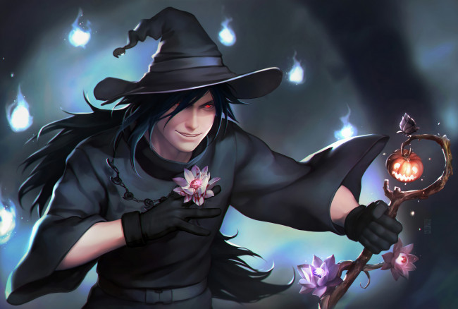 Обои картинки фото аниме, naruto, наруто, мадара, учиха, хеллоуин