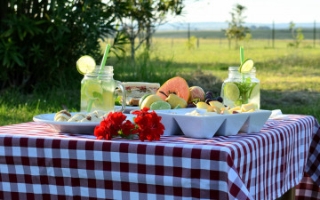 обоя еда, сервировка, скатерть, напитки, салаты, десерт