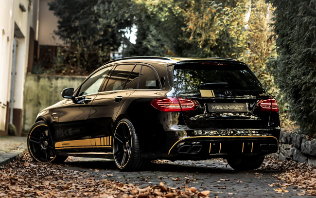 Обои картинки фото автомобили, mercedes-benz, mercedes, front, amg, black, side, wheels, manhart, s205, 2021, rims, and, cr700