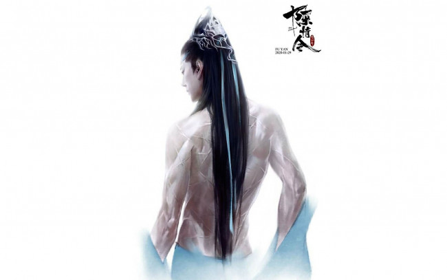 Обои картинки фото рисованное, кино,  мультфильмы, лань, ванцзи, озеро, спина, шрамы