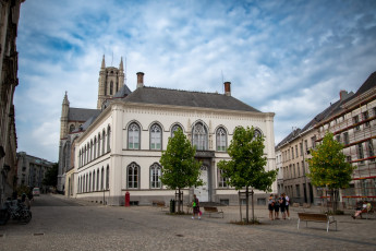 Картинка города гент+ бельгия улица собор