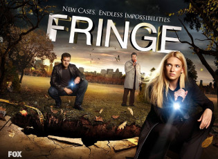 обоя кино фильмы, fringe , сериал, люди, фонарики, город, парк, яма