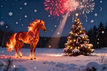 Картинка праздничные -+разное+ новый+год новогодняя лошадь