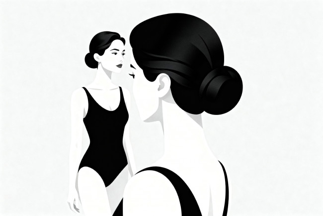 Обои картинки фото векторная графика, девушки , girls, девушка, брюнетка, купальник