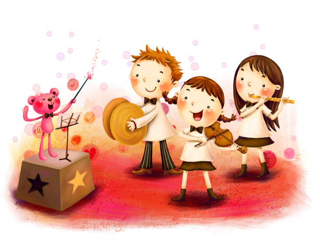 Обои картинки фото рисованные, дети