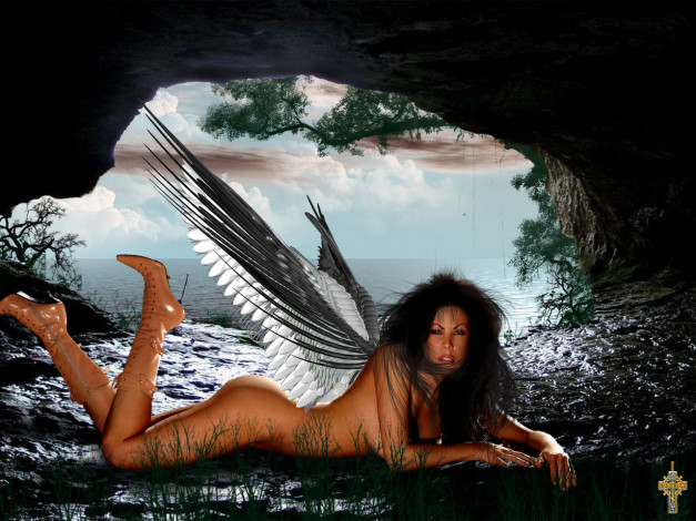 Обои картинки фото ангел, ночи, фэнтези, ангелы