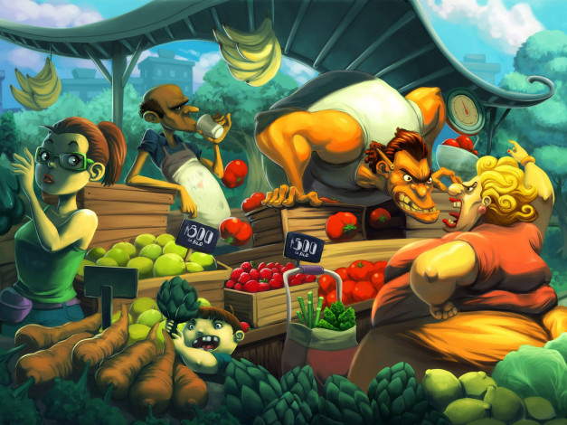 Обои картинки фото рисованные, люди