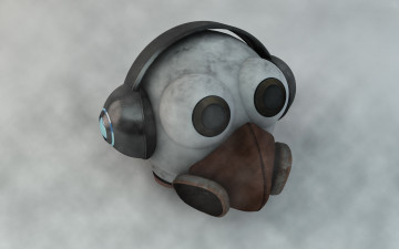 Картинка 3д графика другое противогаз наушкики