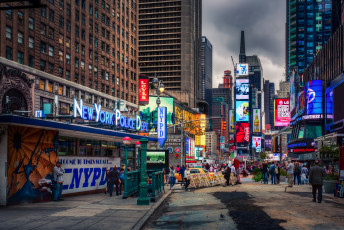 Картинка города нью-йорк+ сша ночь hdr здания