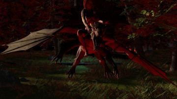 Картинка 3д+графика fantasy+ фантазия дракон девушка