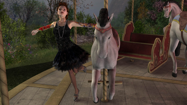 Обои картинки фото 3д графика, people , люди, аттракцион, девушка