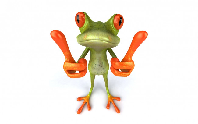 Обои картинки фото 3д графика, animals , животные, лягушка, ок, палецы