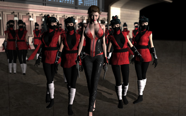 Обои картинки фото 3д графика, people , люди, девушки, маски