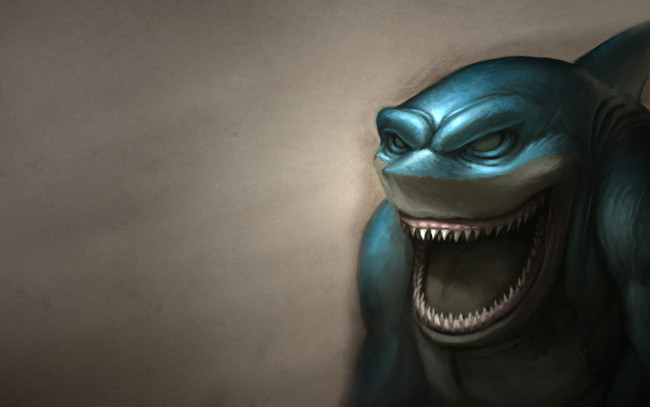 Обои картинки фото акула мутант, фэнтези, существа, человек, мутант, акула