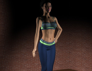 обоя 3д графика, люди , people, фон, взгляд, девушка