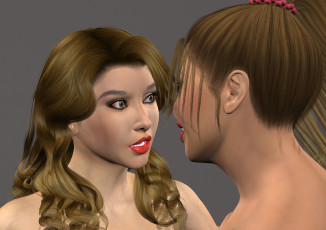 Картинка 3д+графика портрет+ portraits девушки взгляд фон