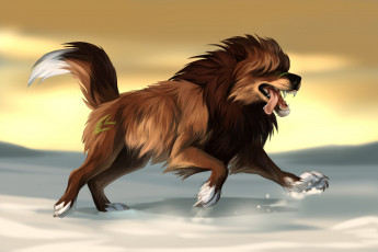 Картинка рисованное животные +собаки собака фон