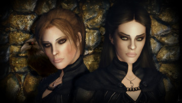 Картинка 3д+графика фантазия+ fantasy фон взгляд девушки ворона