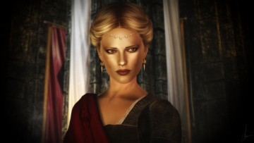 Картинка 3д+графика портрет+ portraits фон девушка взгляд