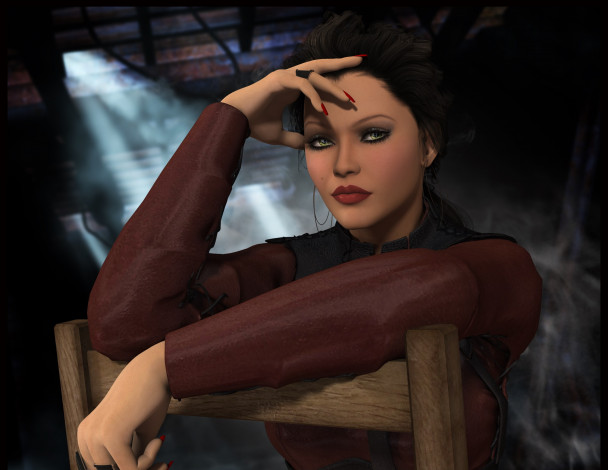 Обои картинки фото 3д графика, люди , people, взгляд, девушка, фон