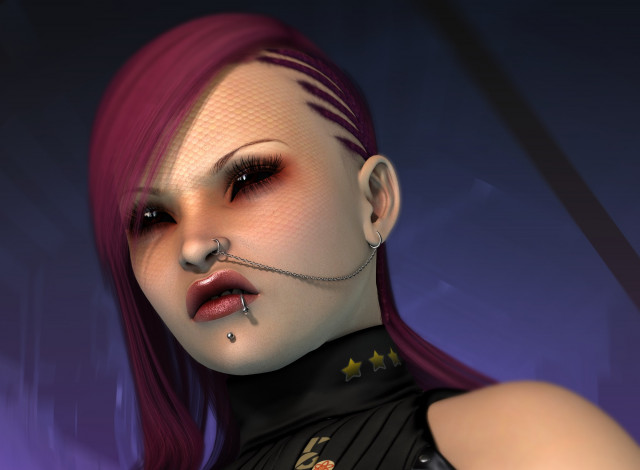 Обои картинки фото 3д графика, люди , people, фон, взгляд, девушка