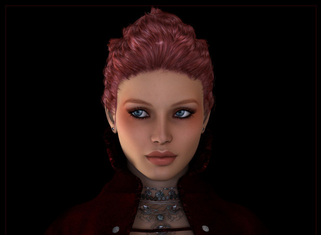 Обои картинки фото 3д графика, портрет , portraits, девушка, взгляд, фон, рыжая