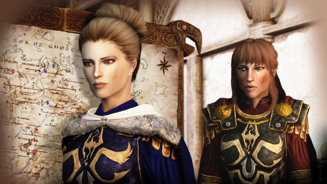 Обои картинки фото 3д графика, фантазия , fantasy, мужчина, фон, взгляд, девушка