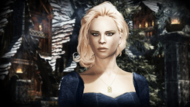 Обои картинки фото 3д графика, фантазия , fantasy, взгляд, девушка, блондинка, фон