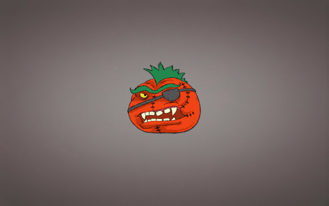 Обои картинки фото рисованное, минимализм, прическа, овощ, tomato, ирокез, повязка, зубастый, помидор, томат