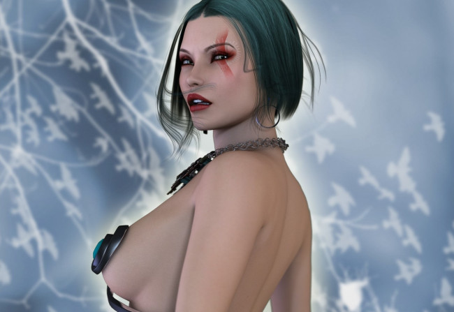 Обои картинки фото 3д графика, люди , people, девушка, фон, взгляд