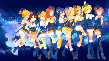 Картинка аниме love+live +school+idol+project фон взгляд девушки