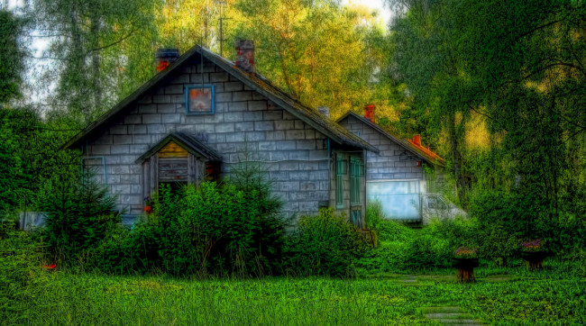 Обои картинки фото города, - здания,  дома, деревья, дом, старый