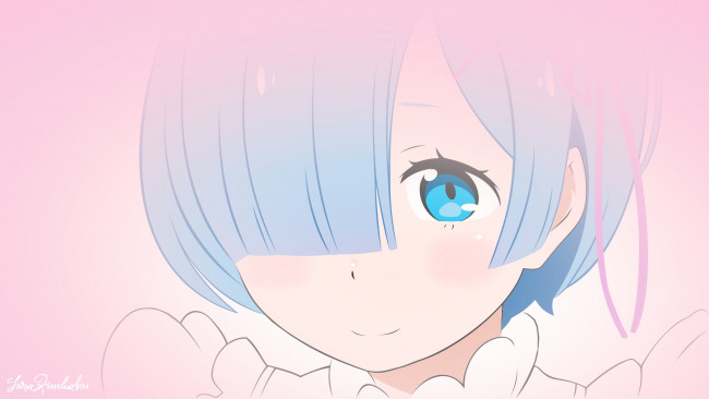 Обои картинки фото аниме, re,  zero kara hajimeru isekai seikatsu, фон, девушка, взгляд