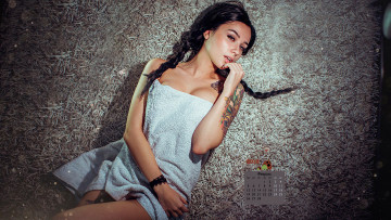 Картинка календари девушки полотенце тату взгляд девушка 2018