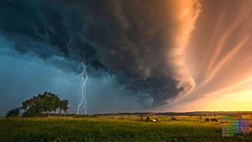 Картинка календари природа деревья туча молния 2018