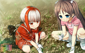 Картинка календари аниме взгляд девочка двое 2018