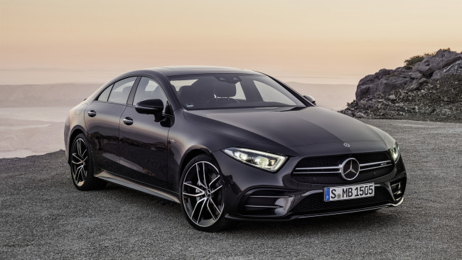 Обои картинки фото 2019 mercedes-amg cls 53 4matic, автомобили, mercedes-benz, cls, 53, седан, mercedes, amg, побережье, 2019, черный, 4matic