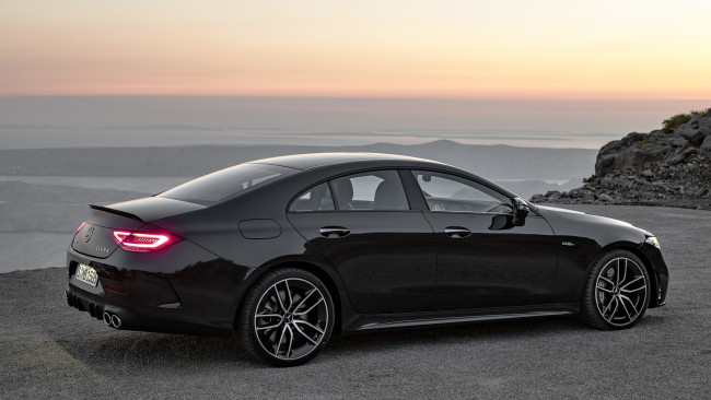 Обои картинки фото mercedes-amg cls 53 4matic , 2019, автомобили, mercedes-benz, black, car, мерседес, 4matic, cls, 53, седан, вид, сзади, mercedes, amg