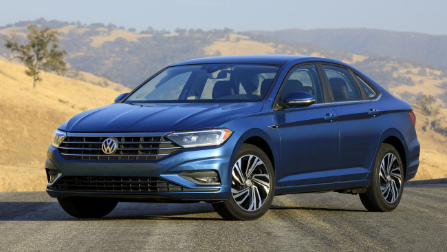 Обои картинки фото volkswagen jetta 2019, автомобили, volkswagen, jetta, blue, 2019