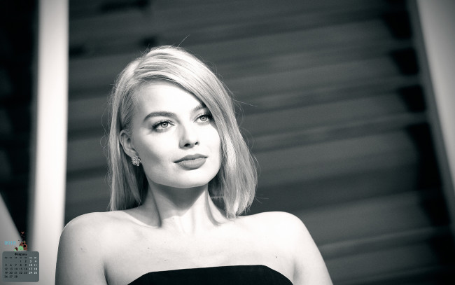 Обои картинки фото margo robbi, календари, знаменитости, девушка, 2018, взгляд, лицо