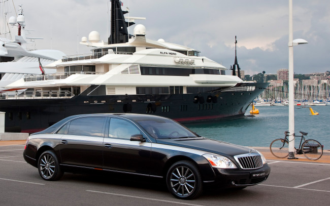 Обои картинки фото maybach 62 zeppelin 2009, автомобили, maybach, 2009, 62, zeppelin