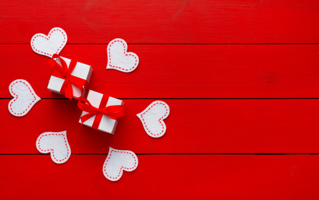 Обои картинки фото праздничные, день святого валентина,  сердечки,  любовь, сердечки, подарки, фон