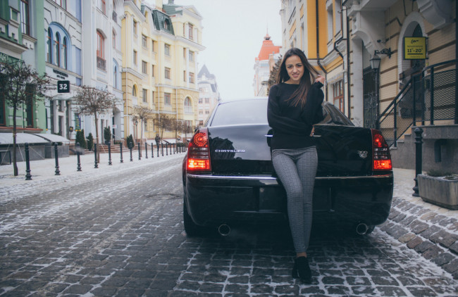 Обои картинки фото автомобили, -авто с девушками, boss, 300c, chrysler