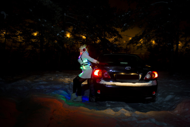 Обои картинки фото автомобили, -авто с девушками, toyota, corolla