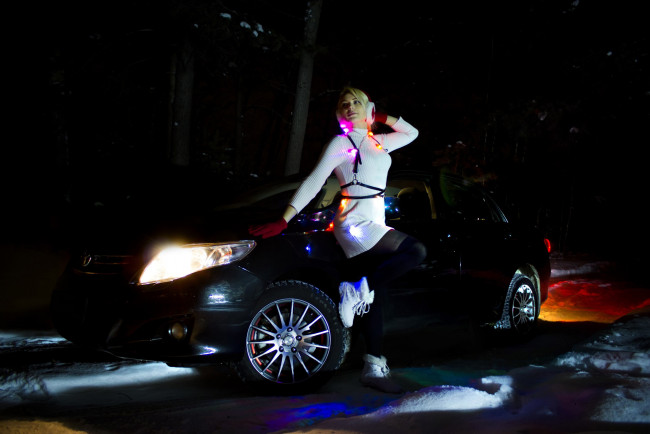 Обои картинки фото автомобили, -авто с девушками, toyota, corolla