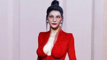 Картинка 3д+графика люди+ people девушка взгляд фон