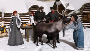 Картинка 3д+графика люди+ people девушки фон взгляд